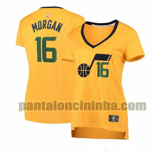 Maglia Donna basket Juwan Morgan 16 Utah Jazz Giallo statement edition