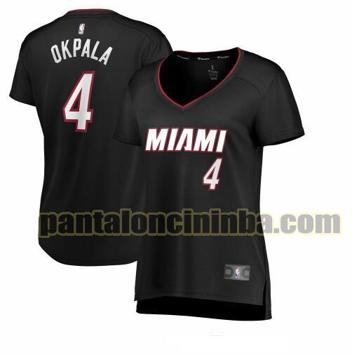 Maglia Donna basket KZ Okpala 4 Miami Heat Nero icon edition