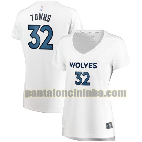 Maglia Donna basket Karl-Anthony 32 Minnesota Timberwolves Bianco association edition