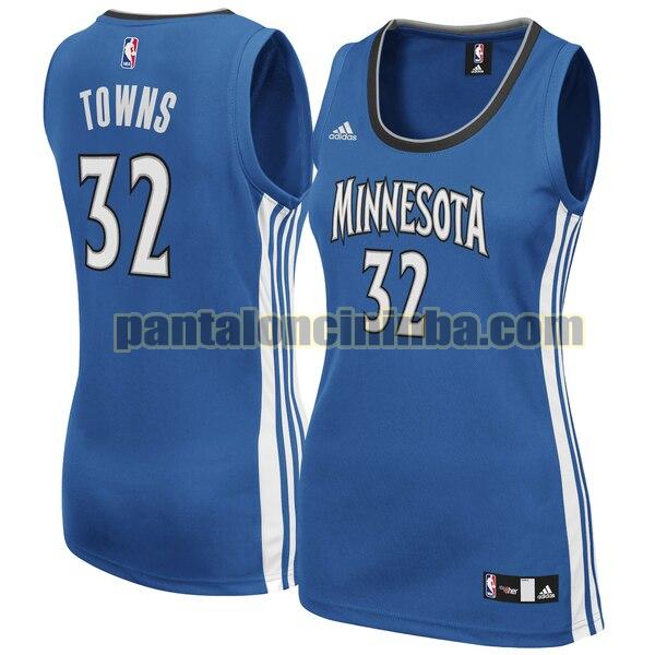 Maglia Donna basket Karl-Anthony 32 Minnesota Timberwolves Blu Replica