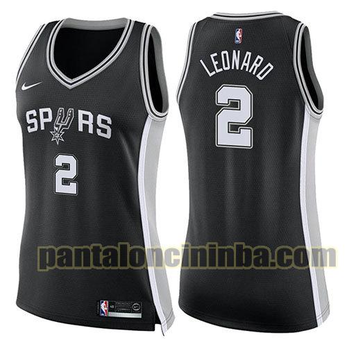 Maglia Donna basket Kawhi Leonard 2 San Antonio Spurs Nero Icon 2017-18