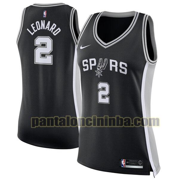 Maglia Donna basket Kawhi Leonard 2 San Antonio Spurs Nero Nike icon edition