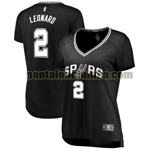 Maglia Donna basket Kawhi Leonard 2 San Antonio Spurs Nero icon edition