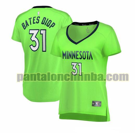 Maglia Donna basket Keita Bates-Diop 31 Minnesota Timberwolves Verde statement edition