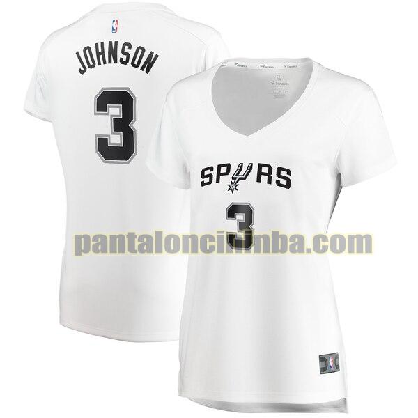 Maglia Donna basket Keldon Johnson 3 San Antonio Spurs Bianco association edition