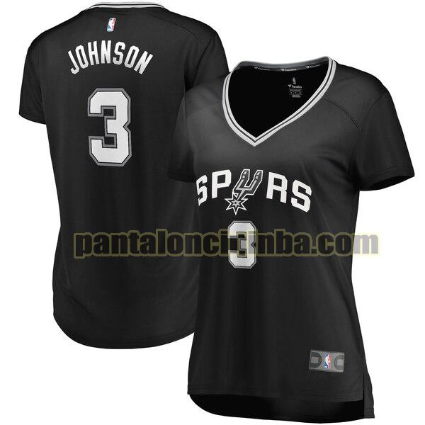 Maglia Donna basket Keldon Johnson 3 San Antonio Spurs Nero icon edition