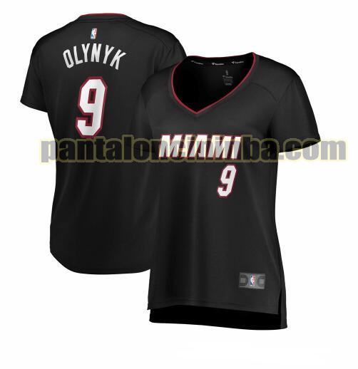 Maglia Donna basket Kelly Olynyk 9 Miami Heat Nero icon edition