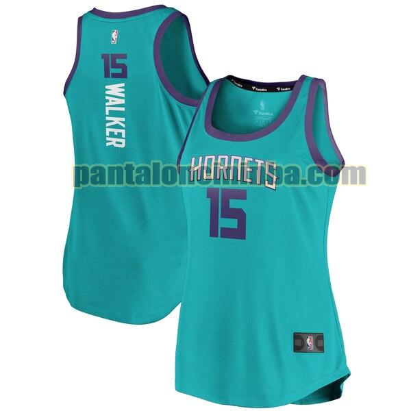 Maglia Donna basket Kemba Walker 15 Charlotte Hornets Verde Bluado clasico