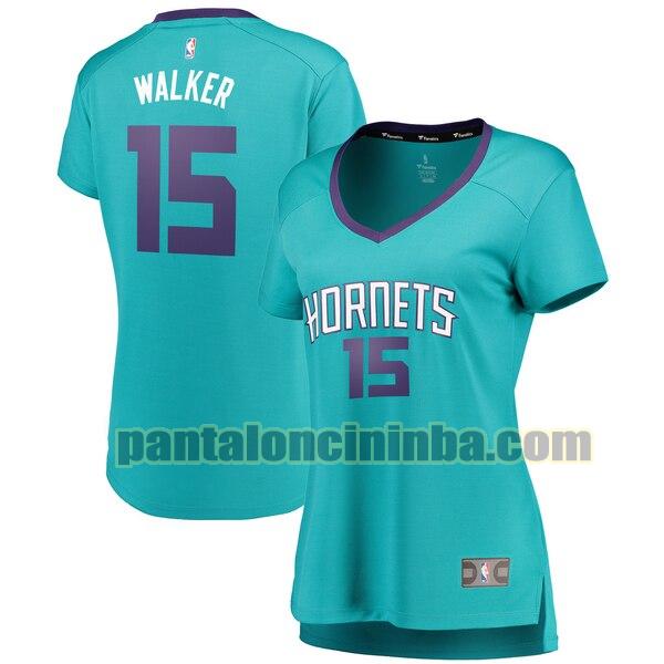 Maglia Donna basket Kemba Walker 15 Charlotte Hornets Verde Bluado icon edition