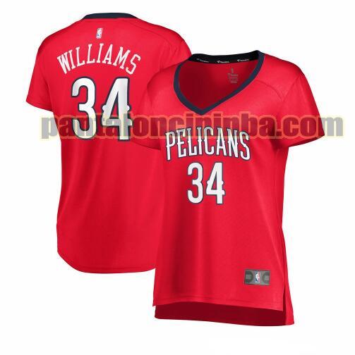 Maglia Donna basket Kenrich Williams 34 New Orleans Pelicans Rosso statement edition