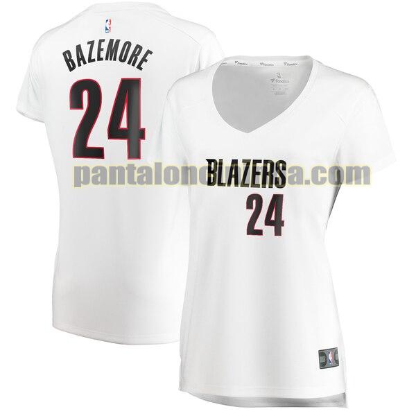 Maglia Donna basket Kent Bazemore 24 Portland Trail Blazers Bianco association edition