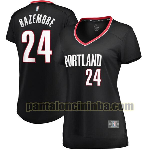 Maglia Donna basket Kent Bazemore 24 Portland Trail Blazers Nero icon edition