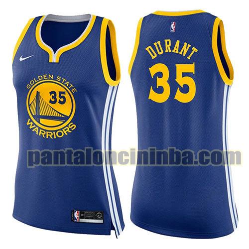 Maglia Donna basket Kevin Durant 35 Golden State Warriors Blu Icon 2017-18