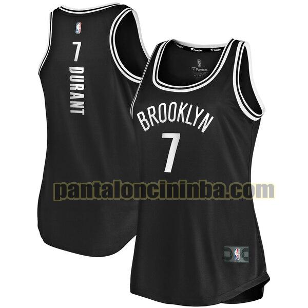 Maglia Donna basket Kevin Durant 7 Brooklyn Nets Nero icon edition