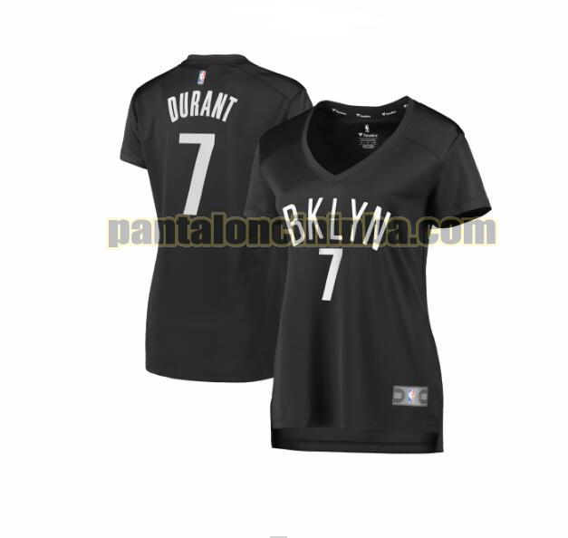 Maglia Donna basket Kevin Durant 7 Brooklyn Nets Nero statement edition