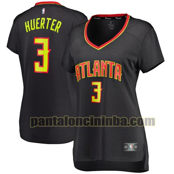 Maglia Donna basket Kevin Huerter 3 Atlanta Hawks Nero icon edition