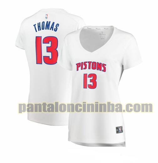 Maglia Donna basket Khyri Thomas 13 Detroit Pistons Bianco association edition
