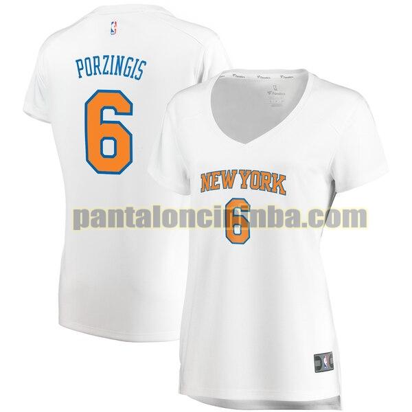 Maglia Donna basket Kristaps Porzingis 6 New York Knicks Bianco association edition