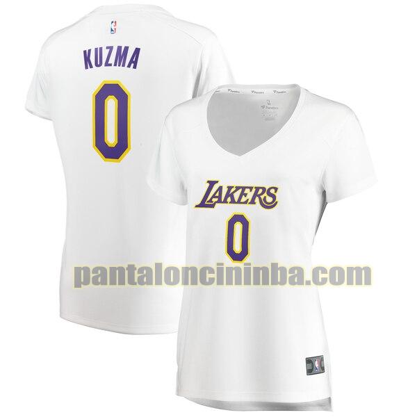 Maglia Donna basket Kyle Kuzma 0 Los Angeles Lakers Bianco association edition