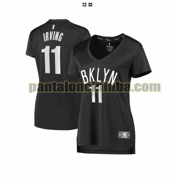Maglia Donna basket Kyrie Irving 11 Brooklyn Nets Nero statement edition