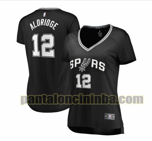 Maglia Donna basket LaMarcus Aldridge 12 San Antonio Spurs Nero icon edition