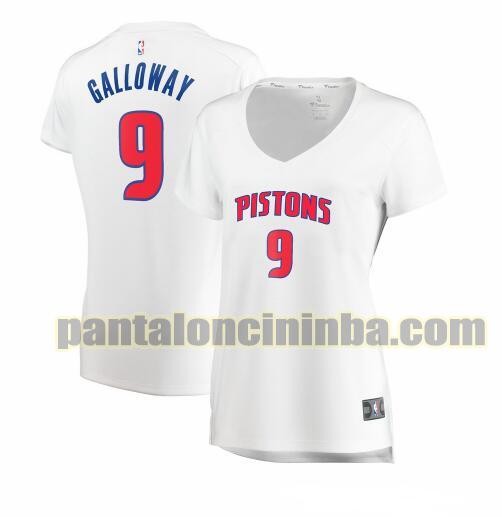 Maglia Donna basket Langston Galloway 9 Detroit Pistons Bianco association edition