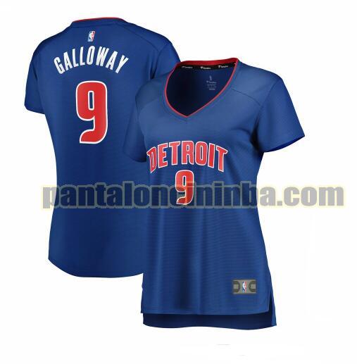 Maglia Donna basket Langston Galloway 9 Detroit Pistons Blu icon edition