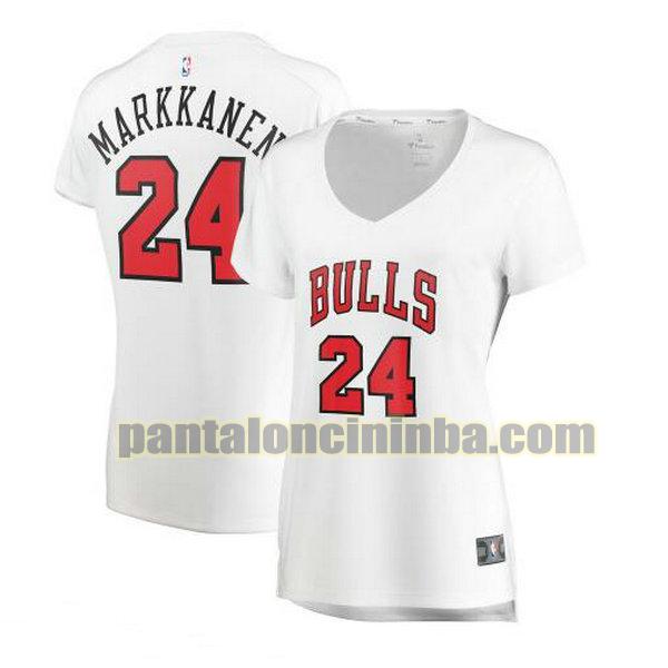 Maglia Donna basket Lauri Markkanen 24 Chicago Bulls Bianco association edition