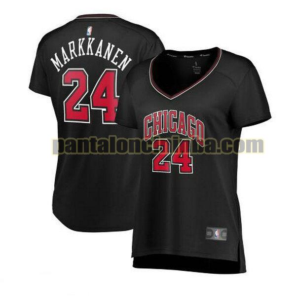 Maglia Donna basket Lauri Markkanen 24 Chicago Bulls Nero statement edition