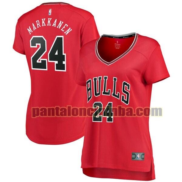 Maglia Donna basket Lauri Markkanen 24 Chicago Bulls Rosso Iconico