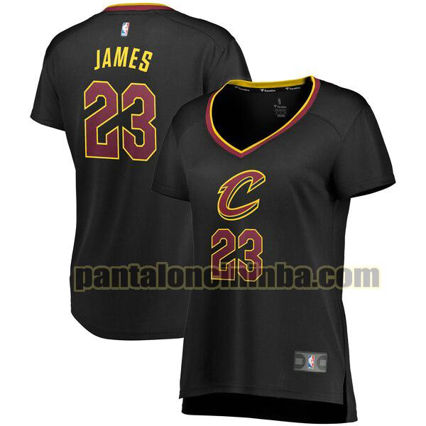 Maglia Donna basket LeBron James 23 Cleveland Cavaliers Nero statement edition