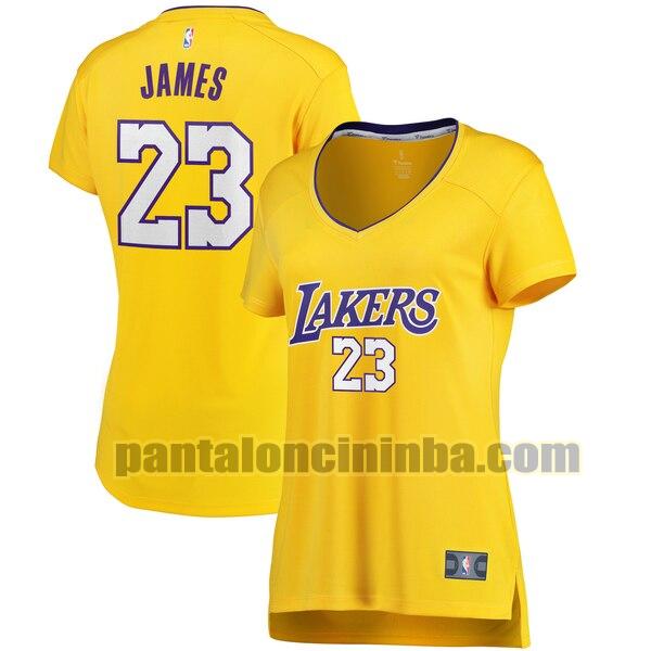 Maglia Donna basket LeBron James 23 Los Angeles Lakers Giallo icon edition