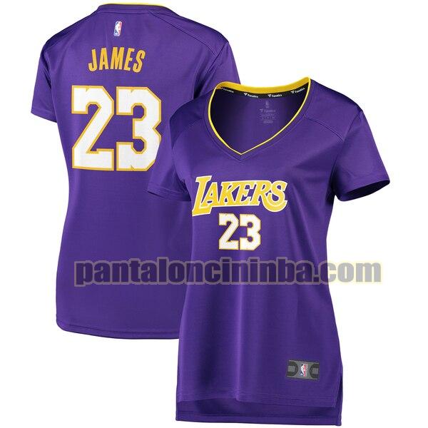 Maglia Donna basket LeBron James 23 Los Angeles Lakers Porpora 2017-2018 statement edition