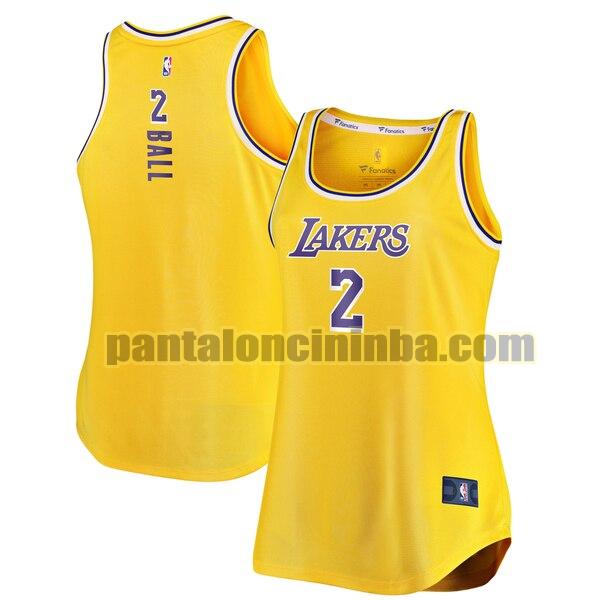 Maglia Donna basket Lonzo Ball 2 Los Angeles Lakers Giallo clasico