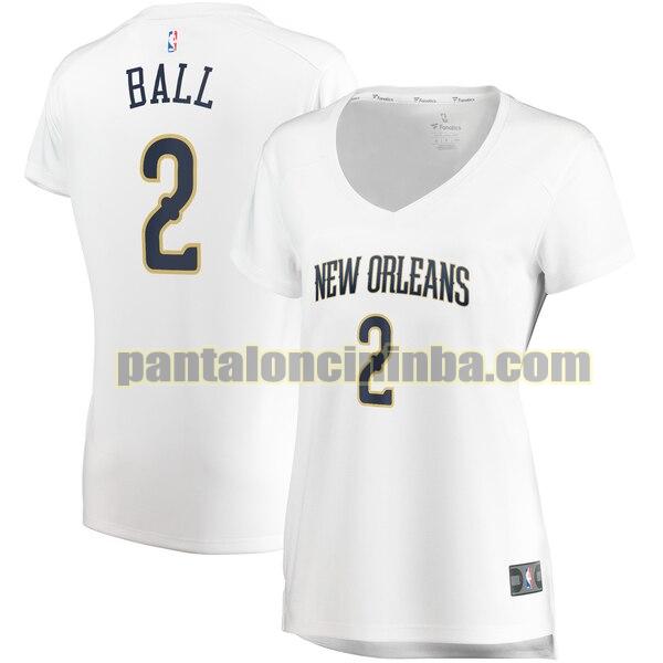 Maglia Donna basket Lonzo Ball 2 New Orleans Pelicans Bianco association edition