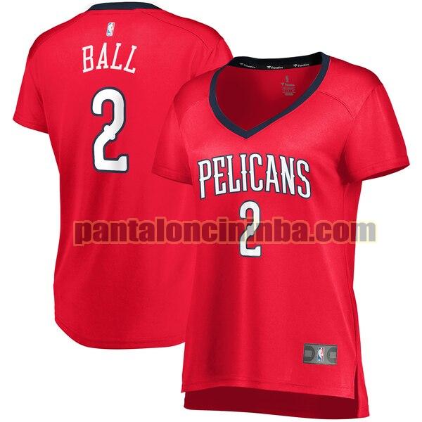 Maglia Donna basket Lonzo Ball 2 New Orleans Pelicans Rosso statement edition