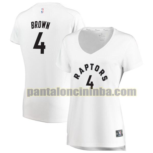 Maglia Donna basket Lorenzo Brown 4 Toronto Raptors Bianco association edition