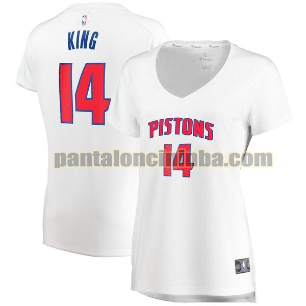 Maglia Donna basket Louis King 14 Detroit Pistons Bianco association edition