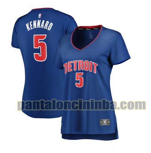 Maglia Donna basket Luke Kennard 5 Detroit Pistons Blu icon edition