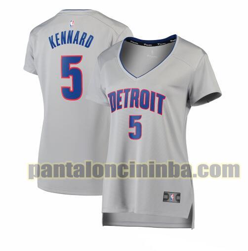 Maglia Donna basket Luke Kennard 5 Detroit Pistons Grigio statement edition