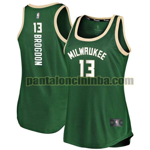 Maglia Donna basket Malcolm Brogdon 13 Milwaukee Bucks Verde icon edition