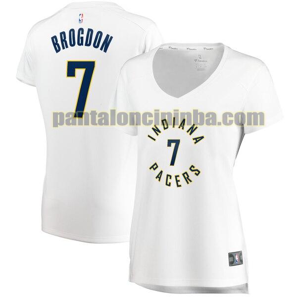 Maglia Donna basket Malcolm Brogdon 7 Indiana Pacers Bianco association edition