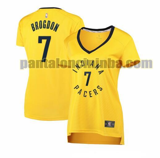 Maglia Donna basket Malcolm Brogdon 7 Indiana Pacers Giallo statement edition