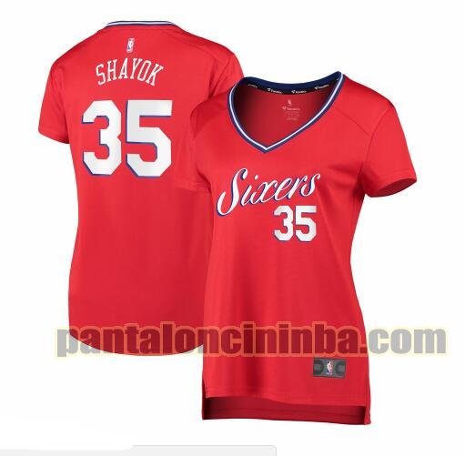 Maglia Donna basket Marial Shayok 35 Philadelphia 76ers Rosso statement edition