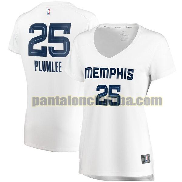 Maglia Donna basket Miles PluManica lungaee 25 Memphis Grizzlies Bianco association edition