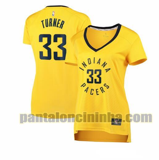 Maglia Donna basket Myles Turner 33 Indiana Pacers Giallo statement edition