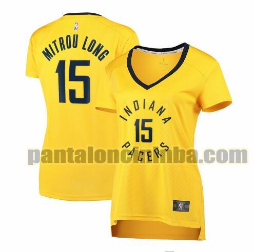 Maglia Donna basket Naz Mitrou-Long 15 Indiana Pacers Giallo statement edition