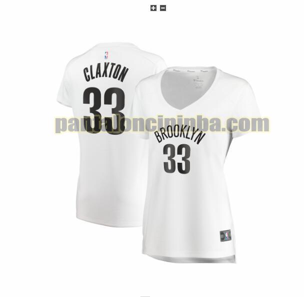 Maglia Donna basket Nicolas Claxton 33 Brooklyn Nets Bianco association edition