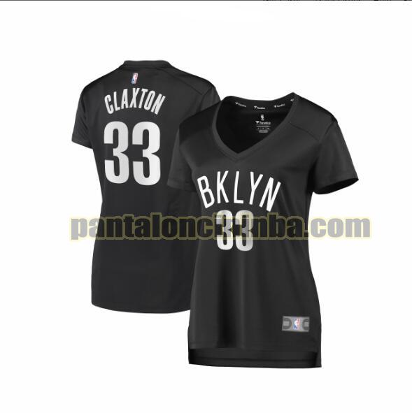 Maglia Donna basket Nicolas Claxton 33 Brooklyn Nets Nero statement edition