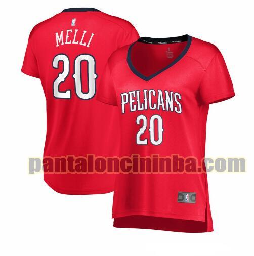 Maglia Donna basket Nicolo Melli 20 New Orleans Pelicans Rosso statement edition